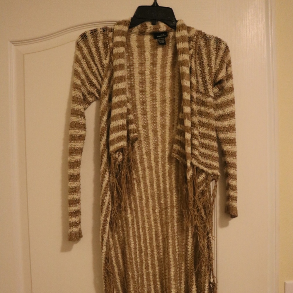 Crochet Striped Cardigan